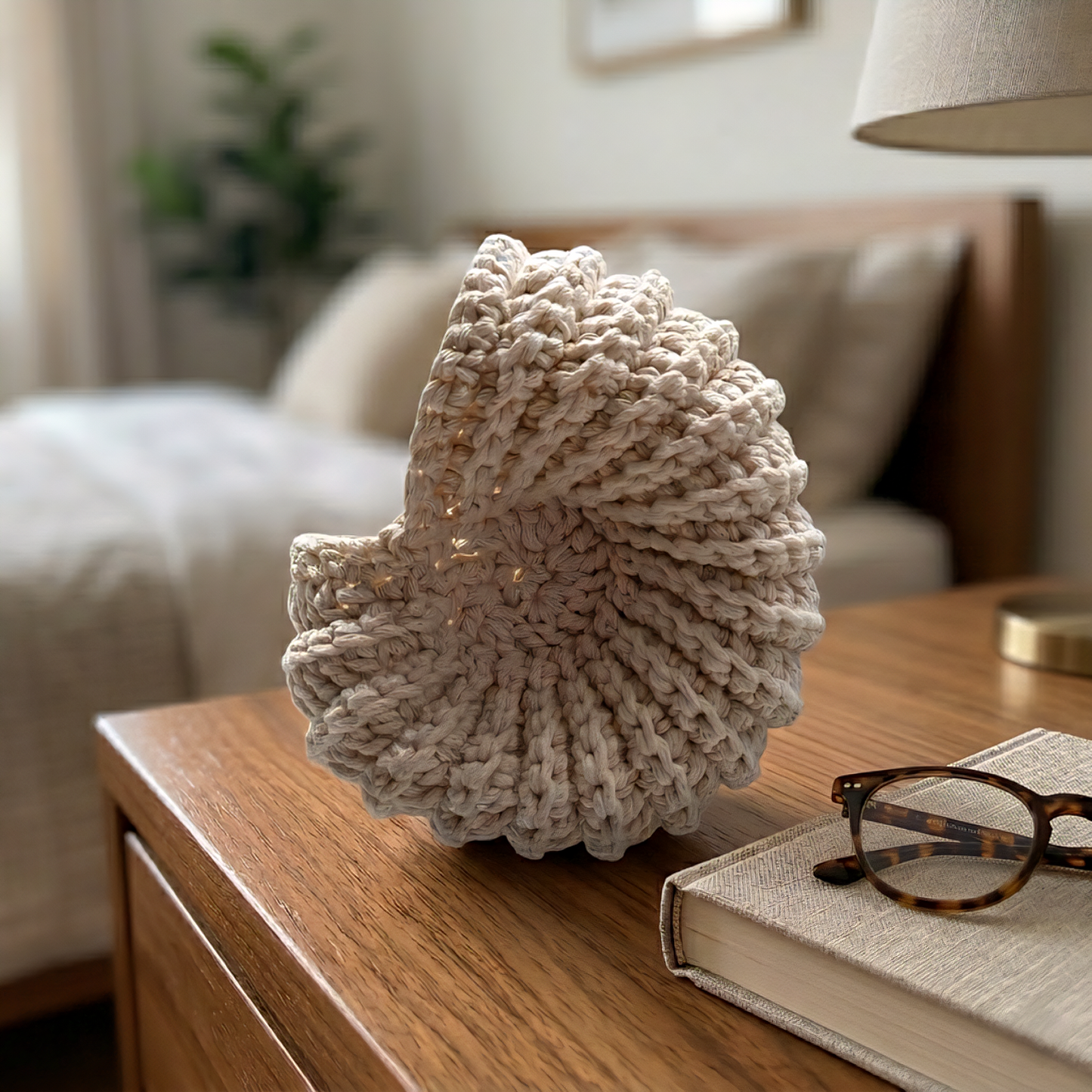 Ammonite, création artisanale au crochet. Origine Champagne.