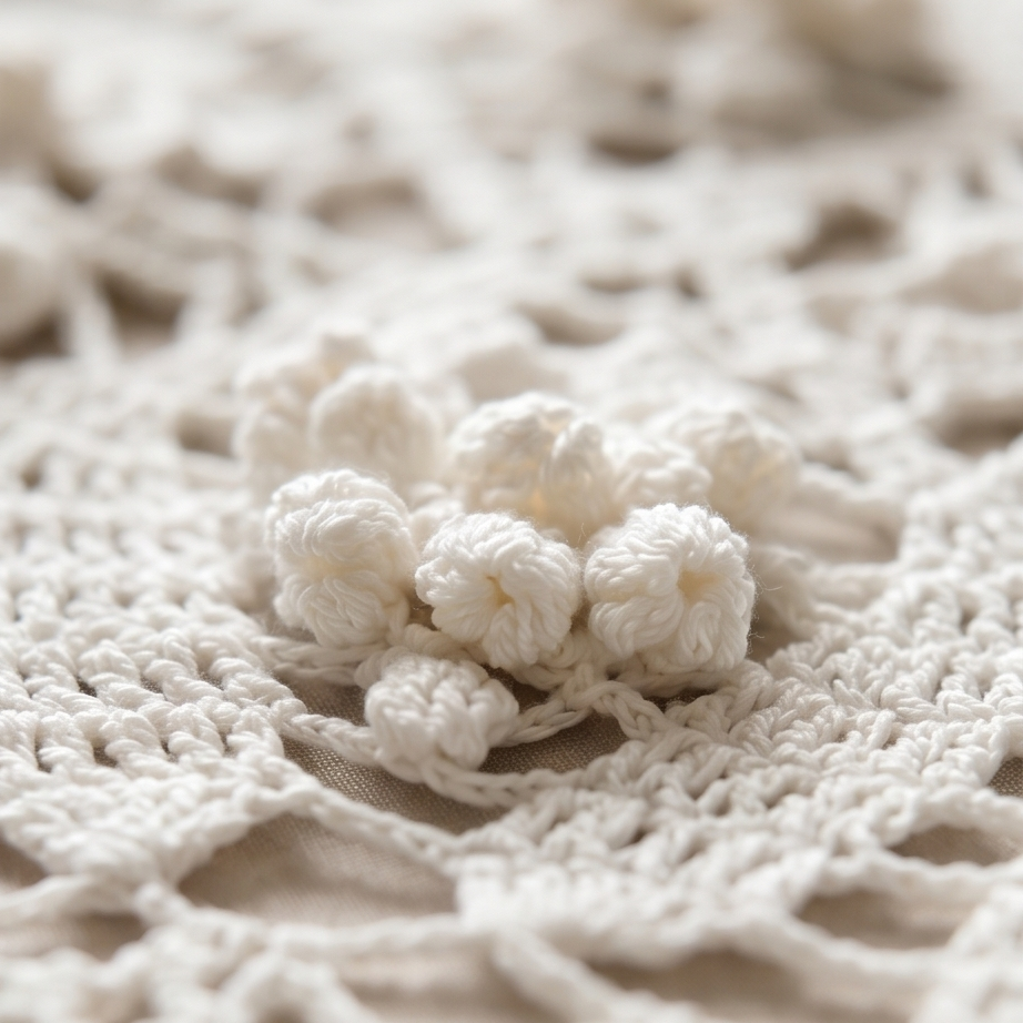 Centre de table grappes, création artisanale au crochet. Origine Champagne.