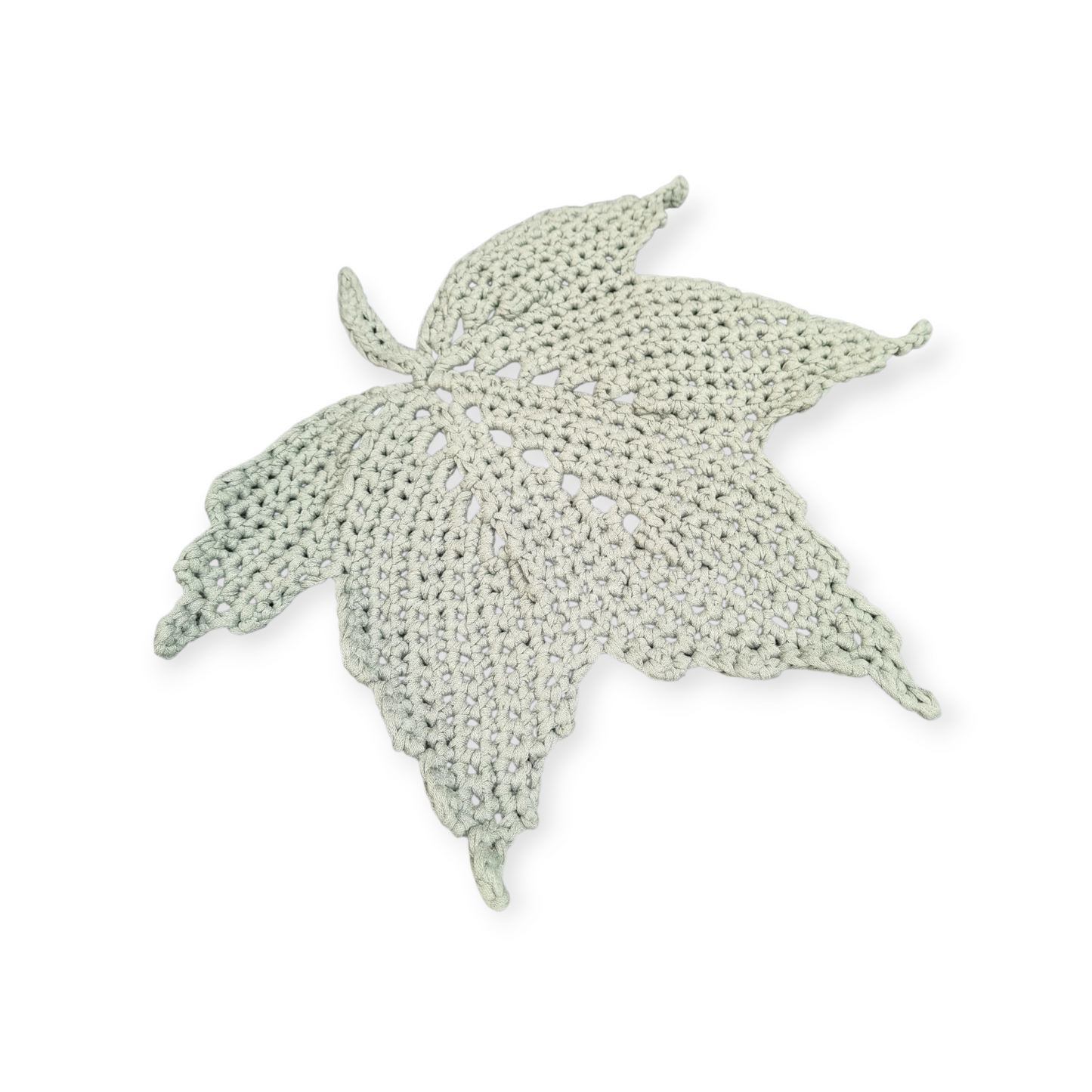 Feuille de vigne décorative, création artisanale au crochet. Origine Champagne.