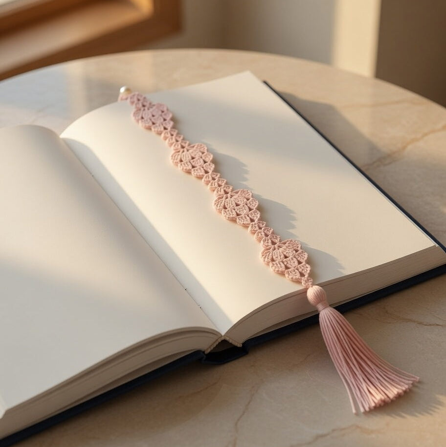 Marque-page grappes, création artisanale au crochet. Origine Champagne.