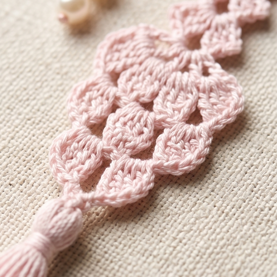 Marque-page grappes, création artisanale au crochet. Origine Champagne.
