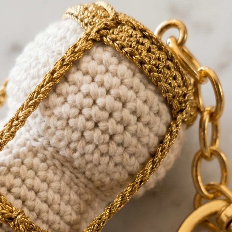 Porte-clé bouchon, création artisanale au crochet. Origine Champagne.