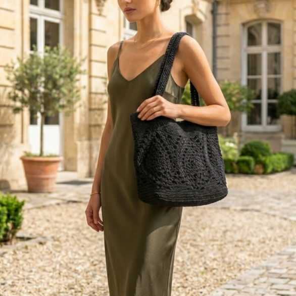 Sac grappes, création artisanale au crochet. Origine Champagne.
